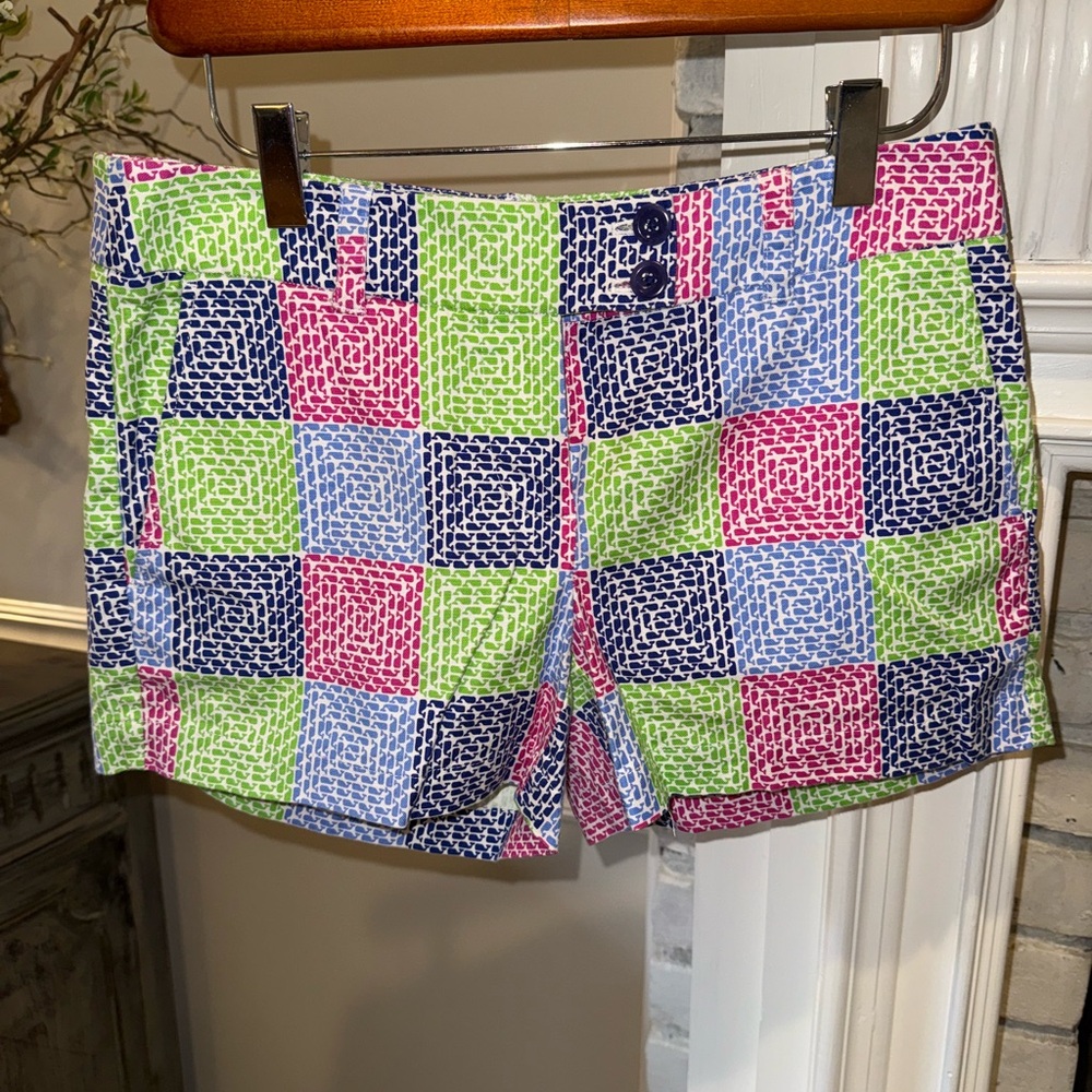 Vineyard Vines Patchwork Shorts whale Coastal Print Size 0 women’s